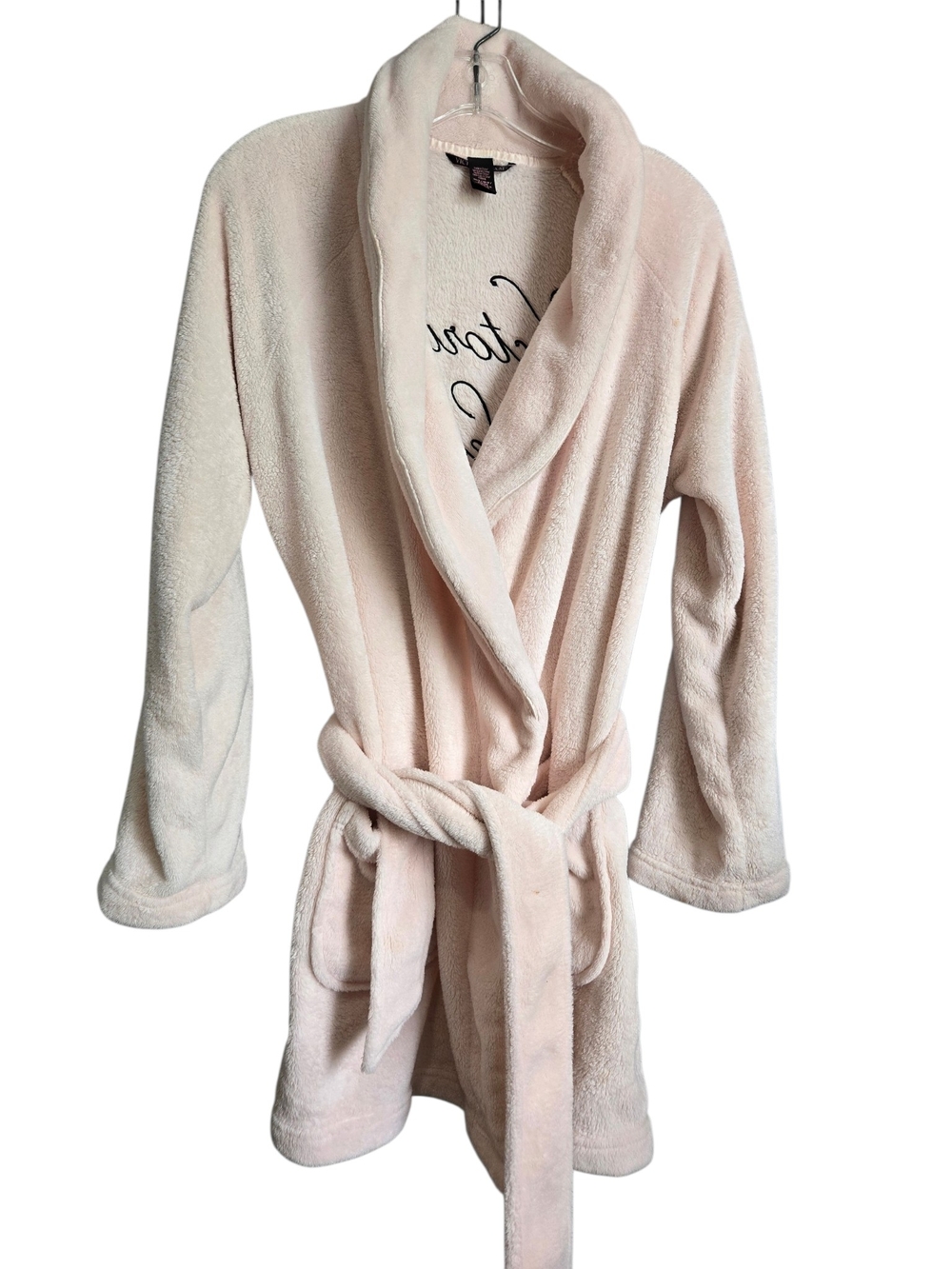 Victoria's Secret Plush Shawl Collar Robe - Pale Pink